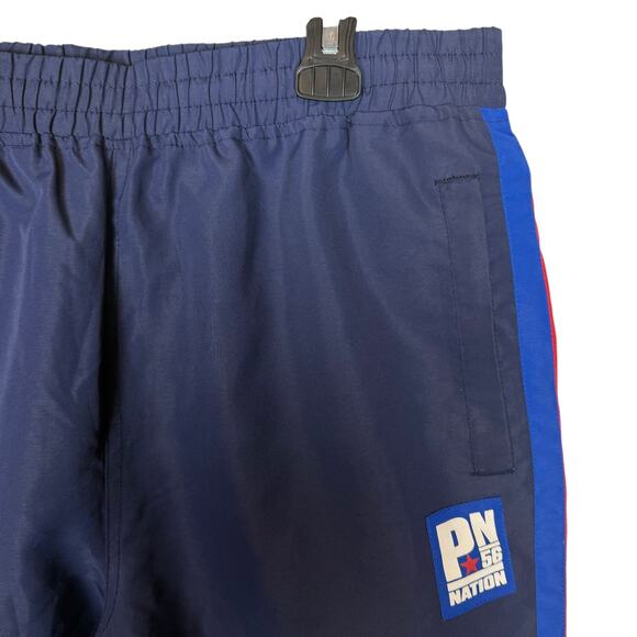 Parish Nation Track Pants Men's Large Navy Blue 2 Stripes Mesh Lined Ankle Zip - Picture 6 of 16